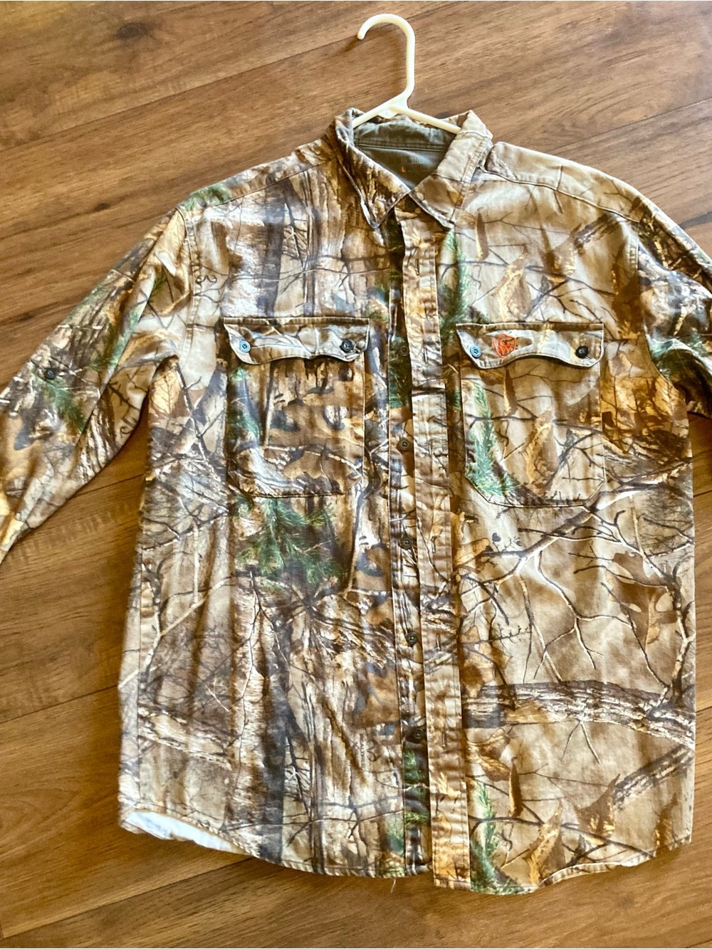 Men’s Large Camouflage Hunting Button Up Long Sleeve Shirt  Game Winner